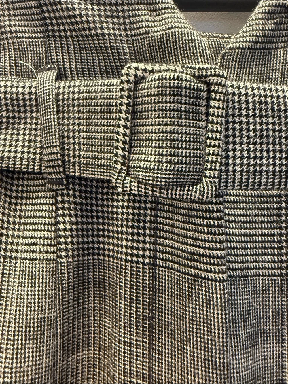 Rebecca Taylor High-Rise Plaid Trousers with Belt